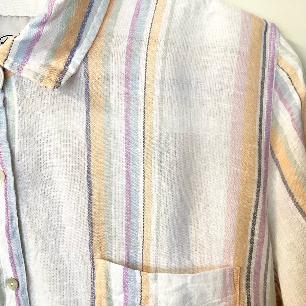 Rails Long Sleeve Linen Blend Charli Shirt - Meri… - image 5